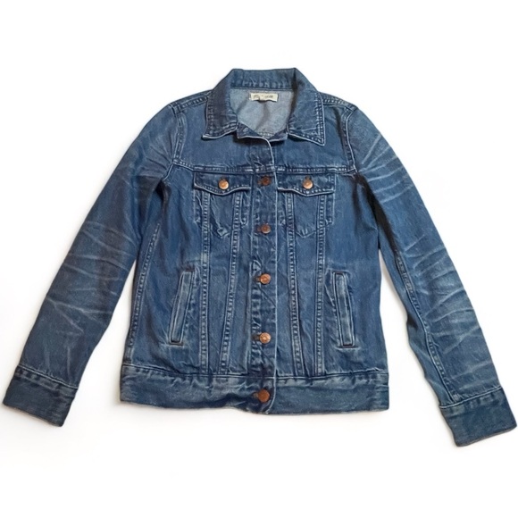 MADEWELL Denim Jeans Jacker size XS Woman’s extra small Distressed Concert Party - Picture 1 of 5